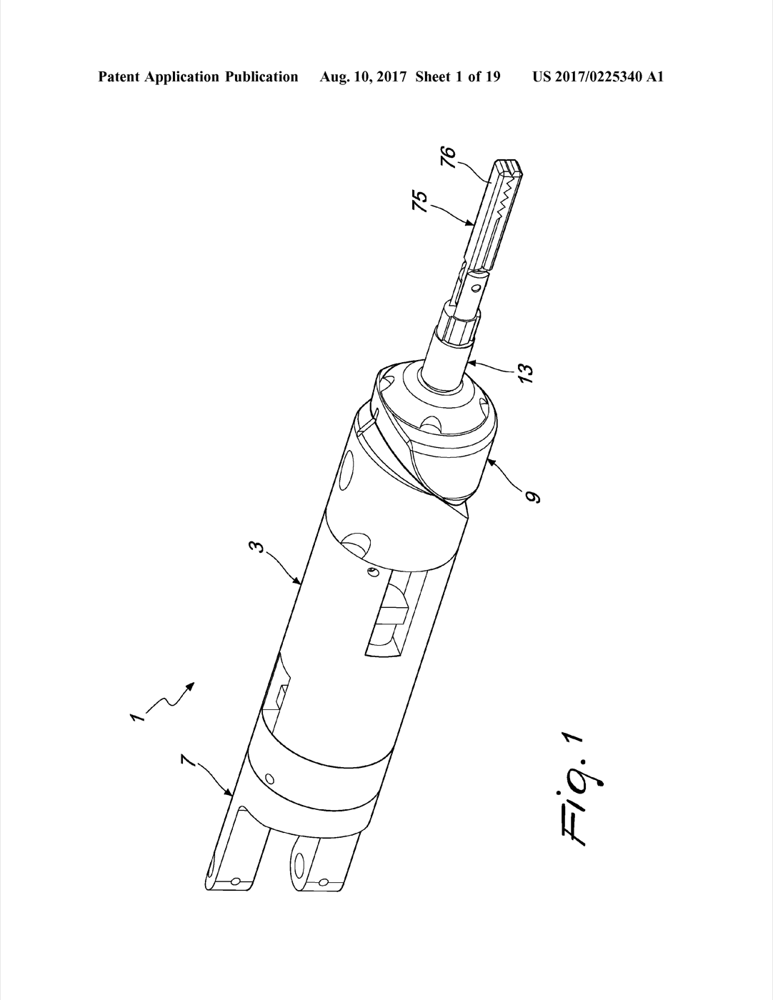 Tavola brevettuale del giunto articolato M.I.L.A.N.O. (US 10.583.569 B2, Fig. 1)